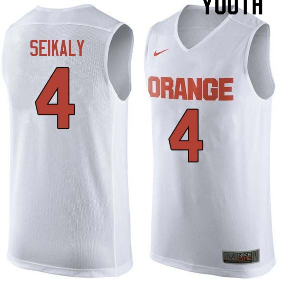 Youth #4 Rony Seikaly Syracuse White College Basketball Jerseys Sale-White